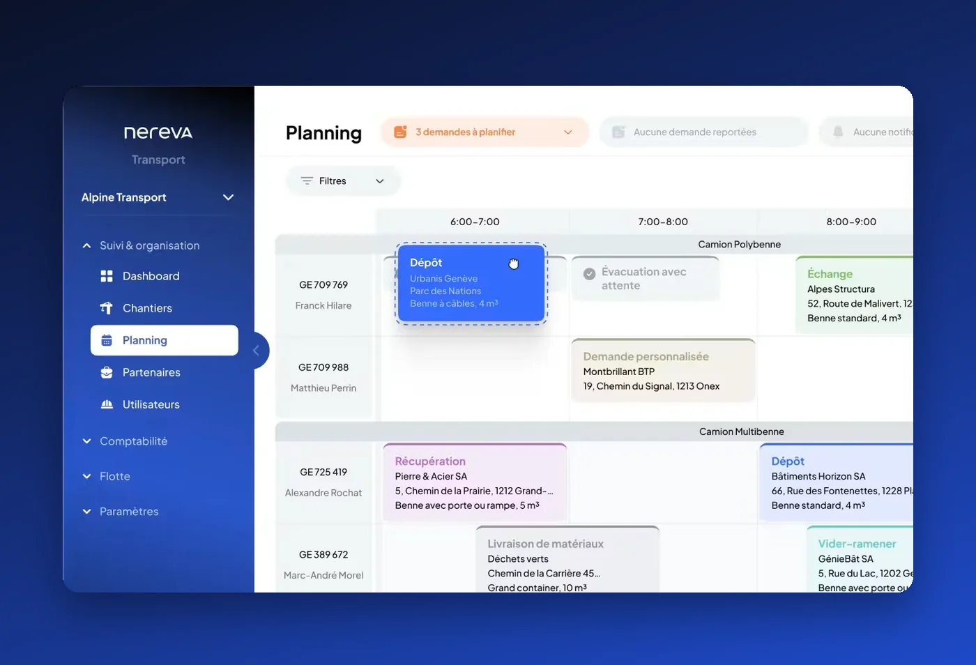Synchronised planning that connects construction and transport in real time