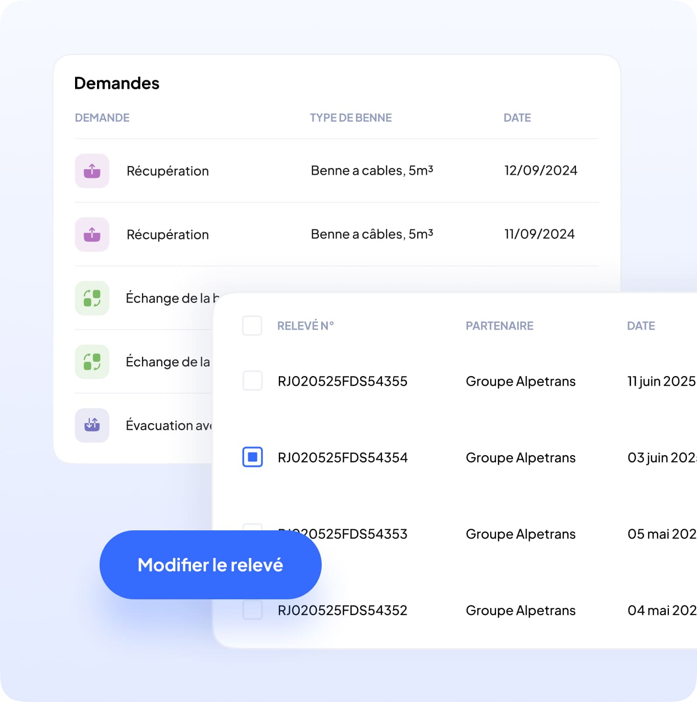 Request tracking and invoice editing interface