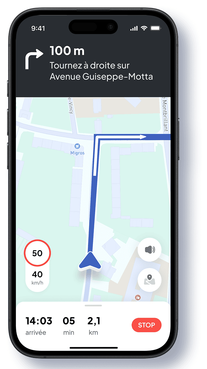 nereva GPS screen
