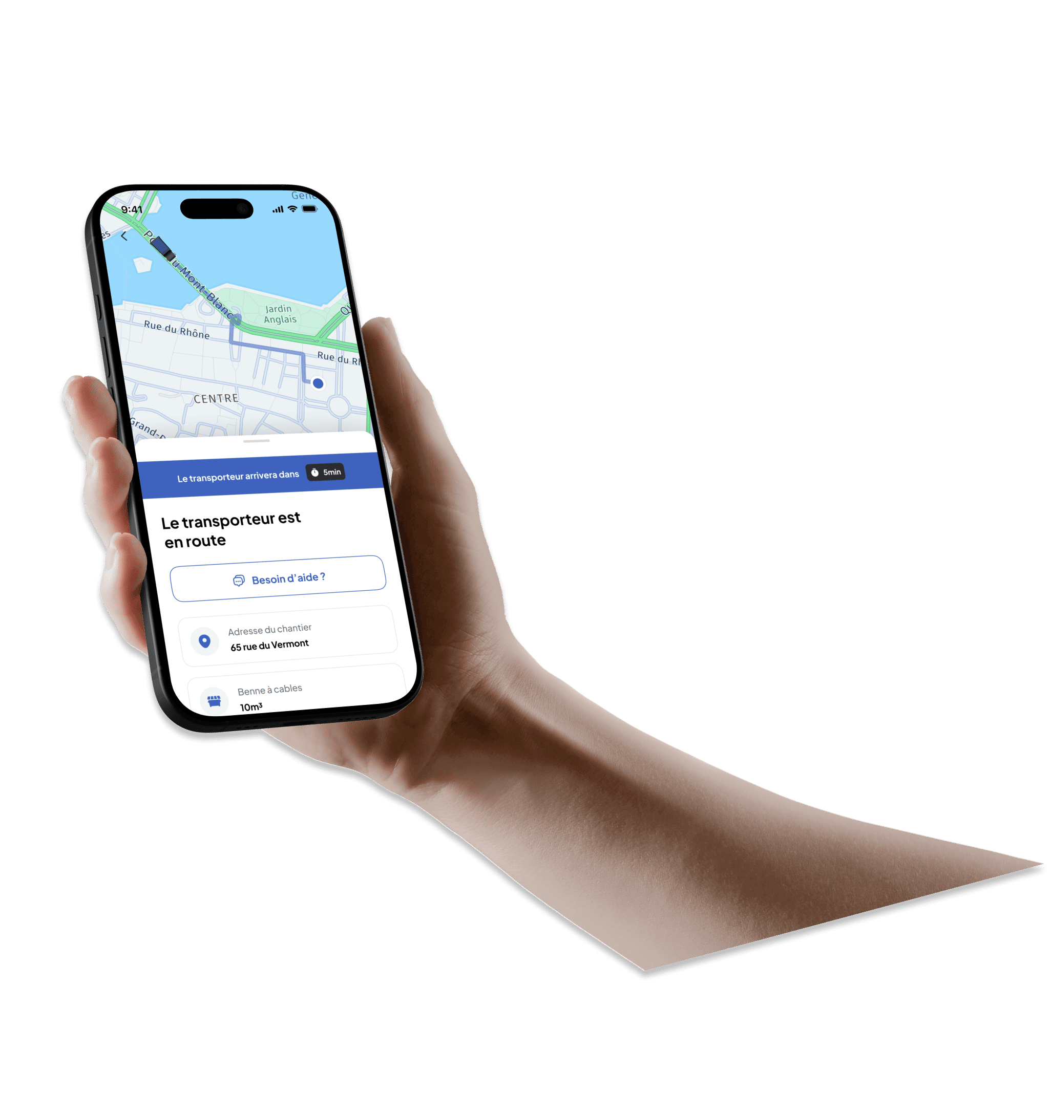 Order tracking screen in the Nereva Orders app